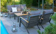 Gartenset Abuja, braun/dunkelgrau, 4-teilig