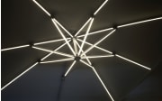 Sonnenschirm, grau, 300 x 256 cm, inkl. LED Solarbeleuchtung