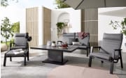 Gartensofa Ascella, Aluminiumgestell in anthrazit, mit manueller Rückenverstellung