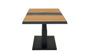 Lifttisch Latea, anthrazit/Teakholz, inkl. Funktionen