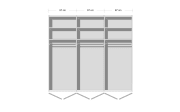 Drehtürenschrank Steel, Wildeiche gebürstet, Schrank 299 x 222 cm