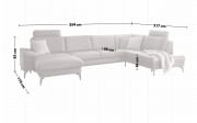 Leder Wohnlandschaft MR 285, grau