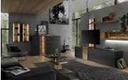 Highboard Trevio, anthrazit/Kerneiche massiv