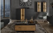 Highboard Trevio, anthrazit/Kerneiche massiv