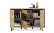 Sideboard Jackson, Eiche teilmassiv, inkl. LED-Beleuchtung