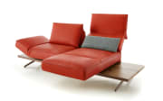Leder Sofa Phoenix 2,5-sitzig, rot, inkl. Funktionen