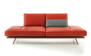 Leder Sofa Phoenix 2,5-sitzig, rot, inkl. Funktionen