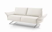 Leder Sofa 2,5-Sitzer, weiß, inkl. Funktionen