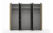 Drehtürenschrank Isabelle, graphit/Bianco Eiche Nachbildung