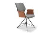 Armlehnenstuhl Nevio, saddle brown/middengrij