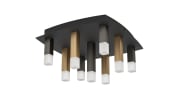 LED-Deckenleuchte ESTANTERIOS, schwarz/braun, inkl. Dimmfunktion 