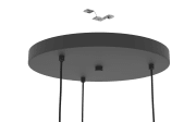 Pendelleuchte Romazzina, 3-flammig, schwarz, 90 cm
