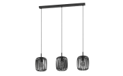 Pendelleuchte Romazzina, 3-flammig, schwarz, 90 cm