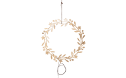 Metall Kranz mit Beleuchtung Holiday, goldfarbig, 28 cm