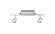 LED-Deckenleuchte Sileda, aluminium matt, 2-flammig, 55 cm