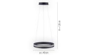 LED-Pendelleuchte Q-Vito, anthrazit, 40 cm
