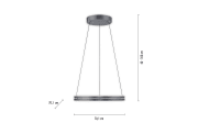 LED-Pendelleuchte Pure E-Clipse, grau, 240 cm