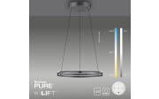 LED-Pendelleuchte Pure E-Clipse, grau, 240 cm
