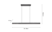 LED-Pendelleuchte Pure Moto-Rise, grau, 120 cm