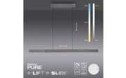 LED-Pendelleuchte Pure Moto-Rise, grau, 120 cm