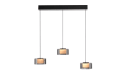 LED-Pendelleuchte Rika, schwarz, 3-flammig, 180 cm, inkl. Höhenverstellung