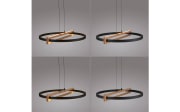 LED-Pendelleuchte Mondo Famera, holz/schwarz, 1-flammig, inkl. CCT und Fernbedienung