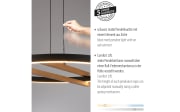 LED-Pendelleuchte Mondo Famera, holz/schwarz, 1-flammig, inkl. CCT und Fernbedienung