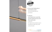 LED-Pendelleuchte Mondo Famera, holz/schwarz, inkl. CCT und Fernbedienung