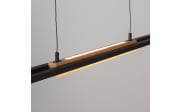 LED-Pendelleuchte Mondo Famera, holz/schwarz, inkl. CCT und Fernbedienung
