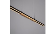 LED-Pendelleuchte Mondo Famera, holz/schwarz, inkl. CCT und Fernbedienung