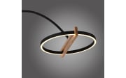 LED-Standleuchte Mondo Famera, holz/schwarz, inkl. CCT und Fernbedienung