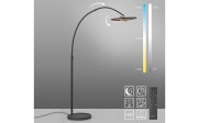 LED-Standleuchte Mondo Famera, holz/schwarz, inkl. CCT und Fernbedienung
