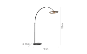 LED-Standleuchte Mondo Famera, holz/schwarz, inkl. CCT und Fernbedienung