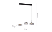 LED-Pendelleuchte Mondo Karena, schwarz, 3-flammig, inkl. Memoryfunktion