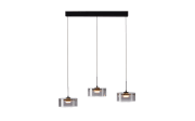 LED-Pendelleuchte Mondo Karena, schwarz, 3-flammig, inkl. Memoryfunktion