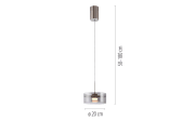 LED-Pendelleuchte Mondo Karena, stahlfarbig, 1-flammig, inkl. Memoryfunktion