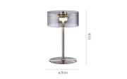 LED-Tischleuchte Mondo Karena, stahlfarbig, inkl. Dimmfunktion
