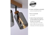 Deckenleuchte Monika, holz, 2-flammig