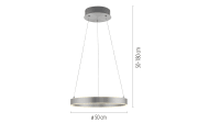 LED-Pendelleuchte Anillo, stahl, inkl. CCT und Memoryfunktion