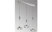 LED-Pendelleuchte Lavin, nickel matt/rauch, 3-flammig