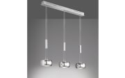 LED-Pendelleuchte Colette, nickel matt/chrom, 3-flammig, 100 cm