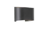 LED-Wandleuchte Wall IP44, schwarz matt, 18 x 12 cm