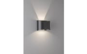 LED-Wandleuchte Wall IP44, schwarz matt, 18 x 12 cm