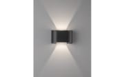 LED-Wandleuchte Wall IP44, schwarz matt, 18 x 12 cm