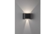 LED-Wandleuchte Wall IP44, schwarz matt, 18 x 12 cm