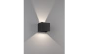 LED-Wandleuchte Wall IP44, schwarz matt, 10 cm