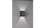 LED-Wandleuchte Wall IP44, schwarz matt, 10 cm