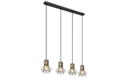 Pendelleuchte Priska, schwarz, 4-flammig, 72 cm