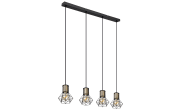 Pendelleuchte Priska, schwarz, 4-flammig, 72 cm