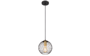 Pendelleuchte Eusebius, schwarz/messing, 1-flammig, 20 cm